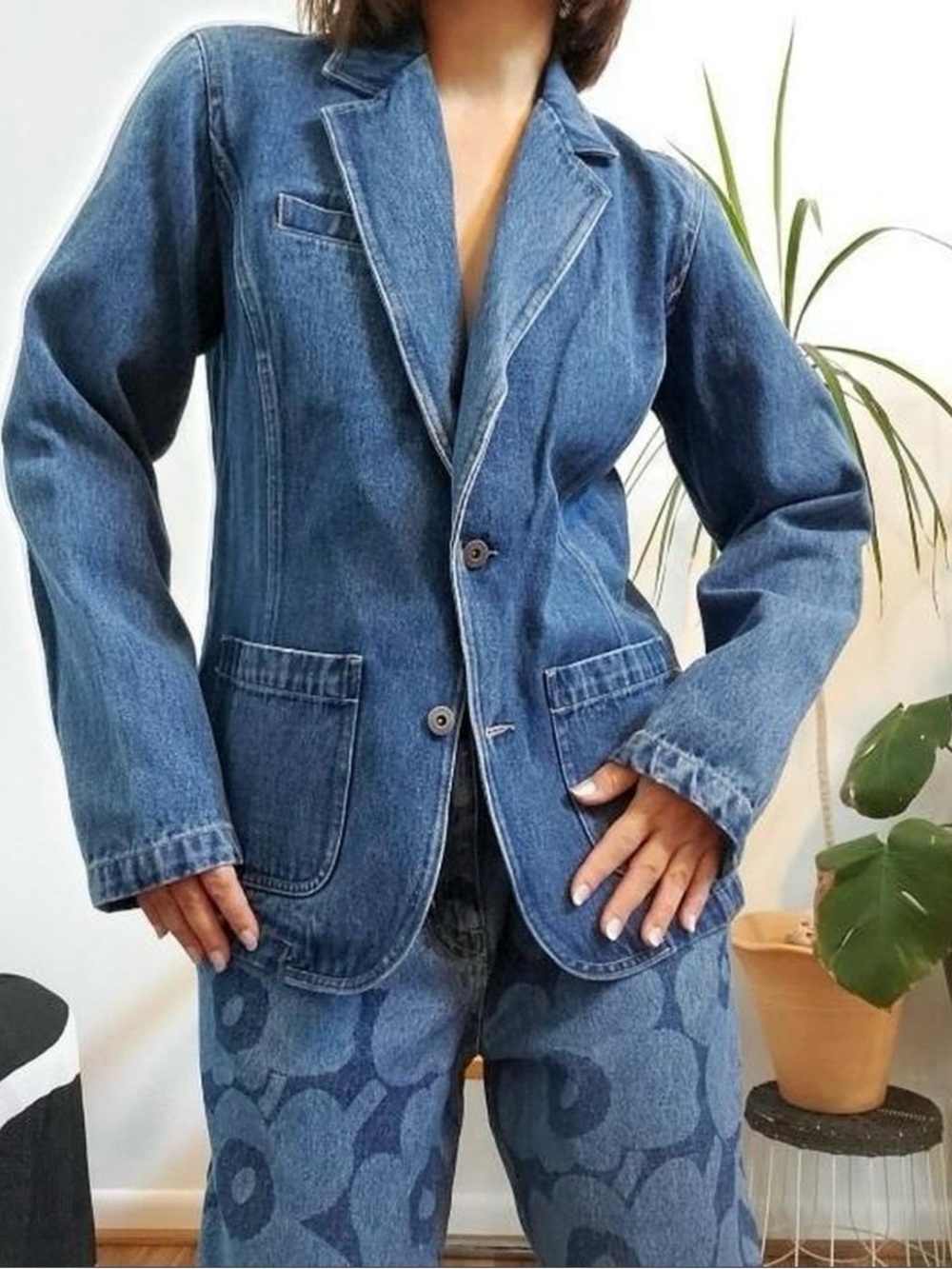 Liz Claiborne Blue Denim Blazer Jacket